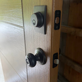 Residential entry knob installation by Defense Locksmith Buffalo NY