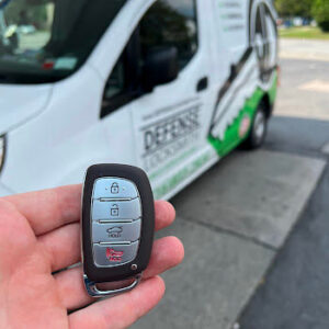 Smart key programming at Defense Locksmith service van in Buffalo NY