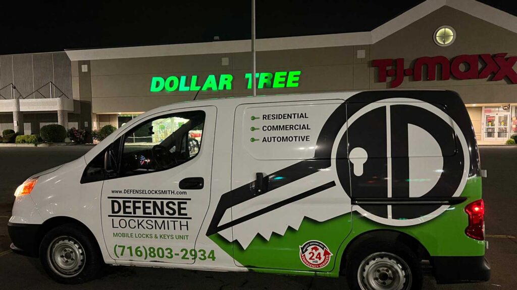 Defense Locksmith commercial service at Dollar Tree in Buffalo NY