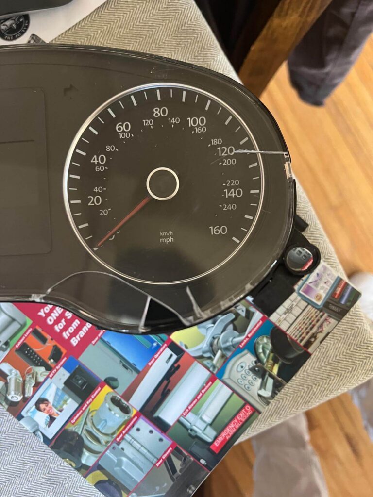 Vehicle instrument cluster used during car key replacement service in the Buffalo Metro area