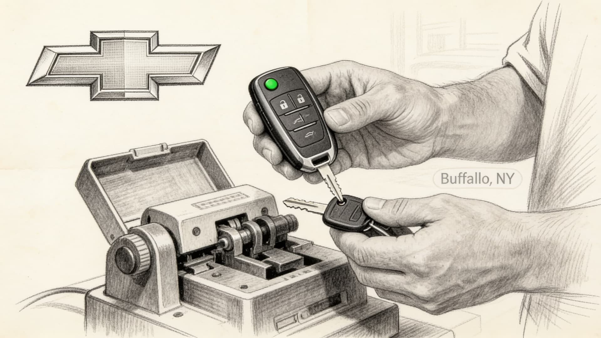 Chevrolet car key replacement by Defense Locksmith in Buffalo, NY