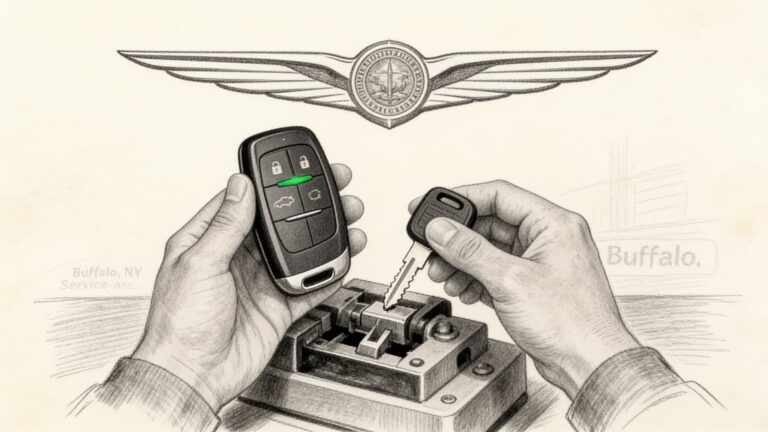 Chrysler car key replacement by Defense Locksmith in Buffalo, NY
