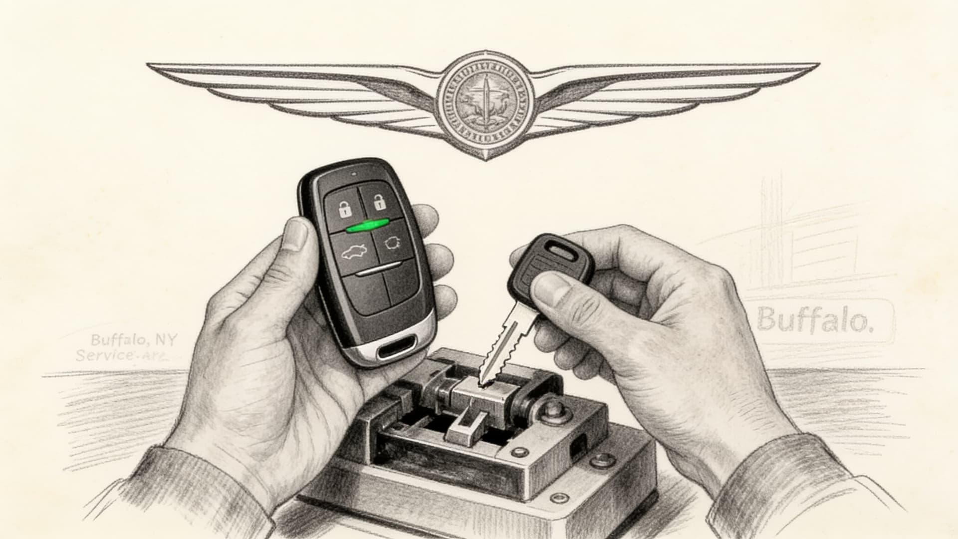 Chrysler car key replacement by Defense Locksmith in Buffalo, NY