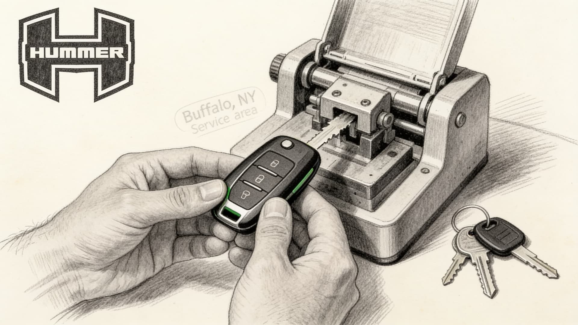Hummer car key replacement by Defense Locksmith in Buffalo, NY