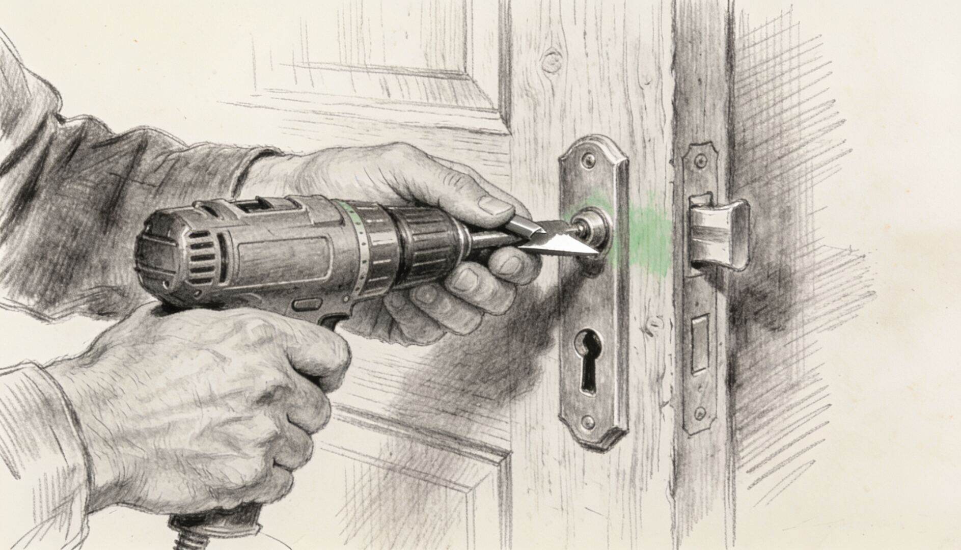 Locksmith Services in Corfu NY - charcoal illustration | Defense Locksmith, Buffalo NY (716) 803-2934