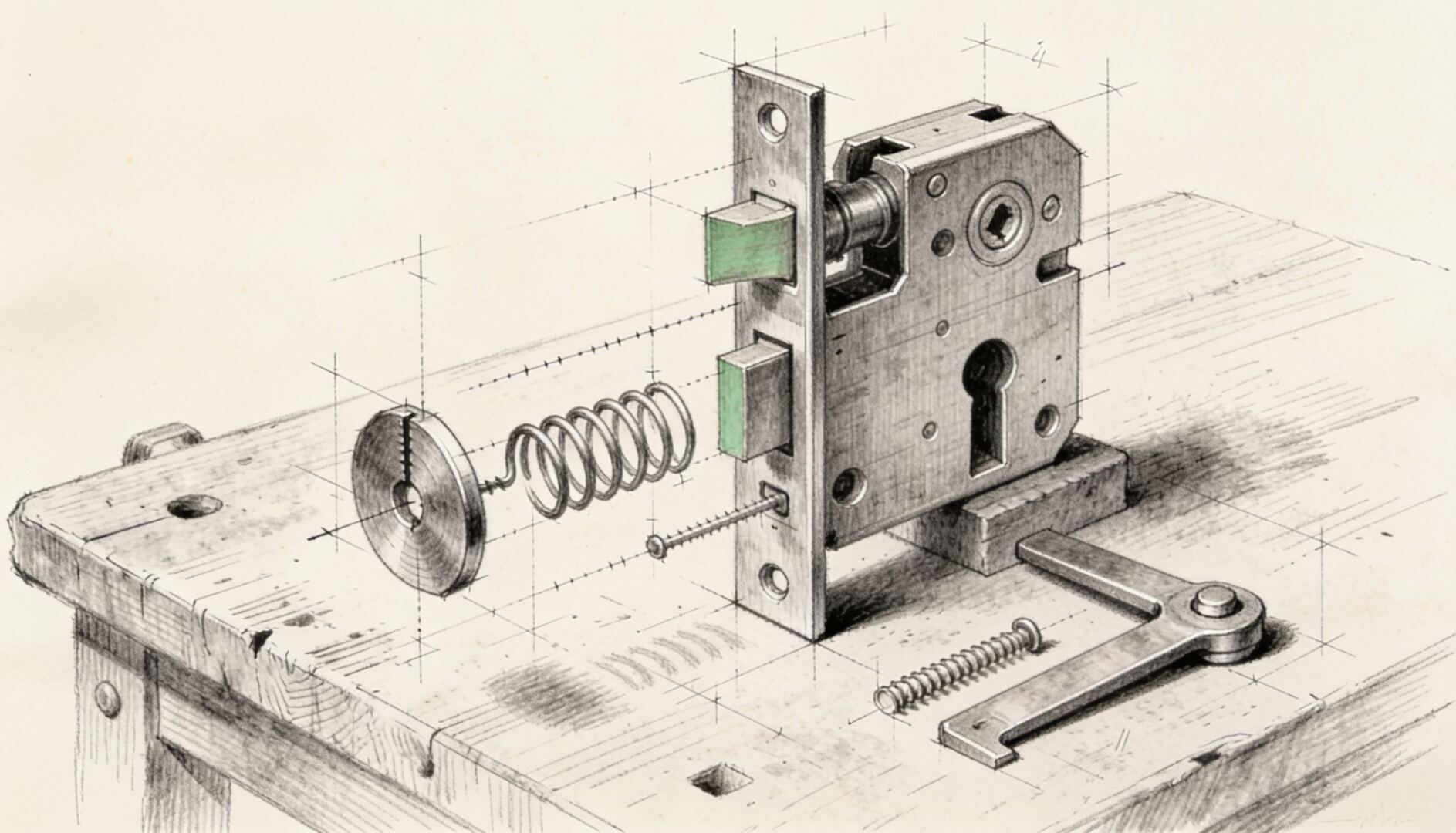 Locksmith Services in Kenmore NY - charcoal illustration | Defense Locksmith, Buffalo NY (716) 803-2934
