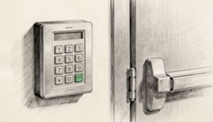 Locksmith Services in Medina NY - charcoal illustration | Defense Locksmith, Buffalo NY (716) 803-2934