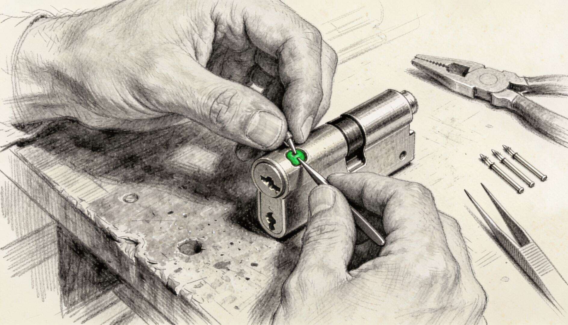 Locksmith Services in North Tonawanda NY - charcoal illustration | Defense Locksmith, Buffalo NY (716) 803-2934