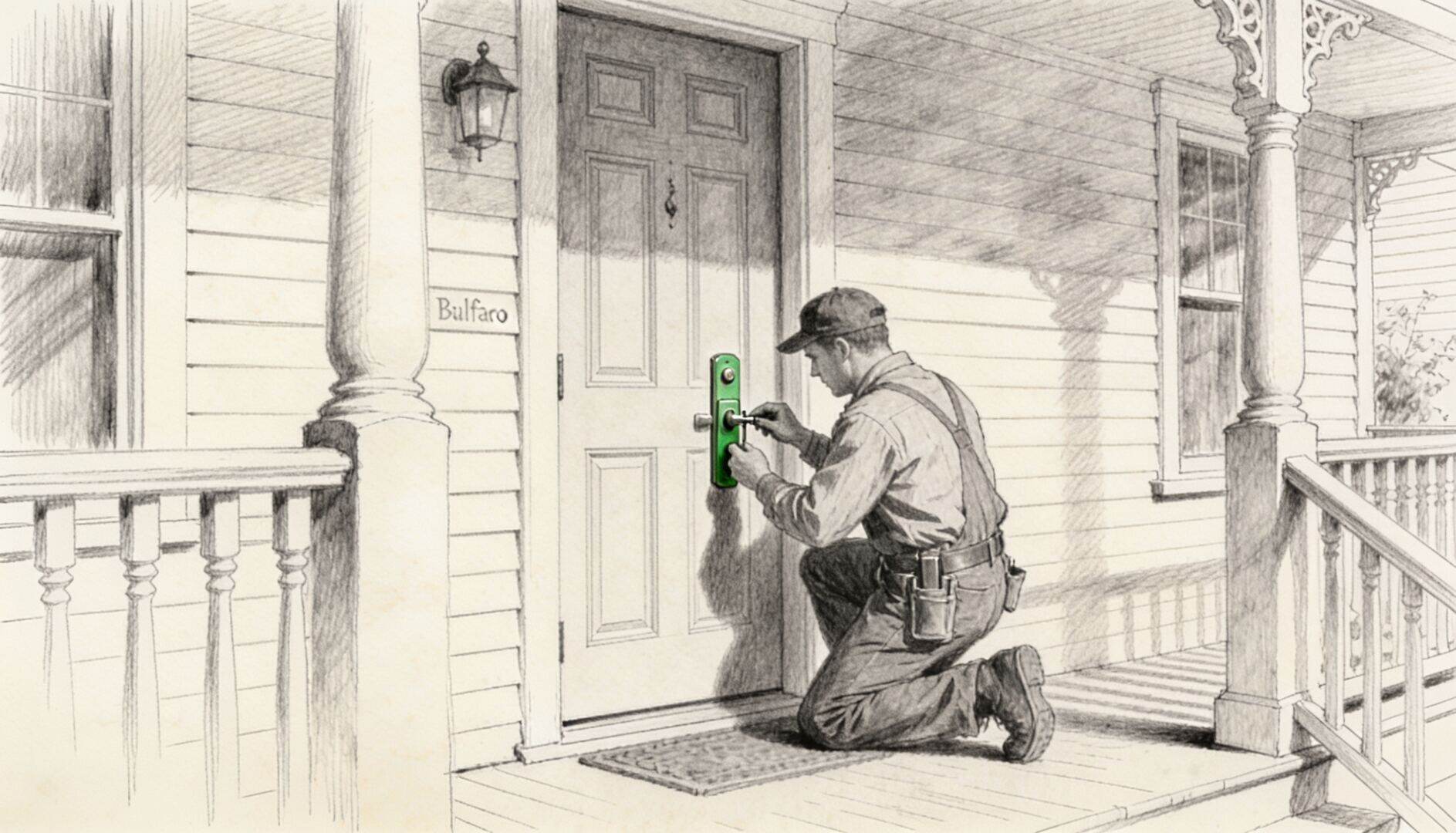 Locksmith Services in Orchard Park NY - charcoal illustration | Defense Locksmith, Buffalo NY (716) 803-2934