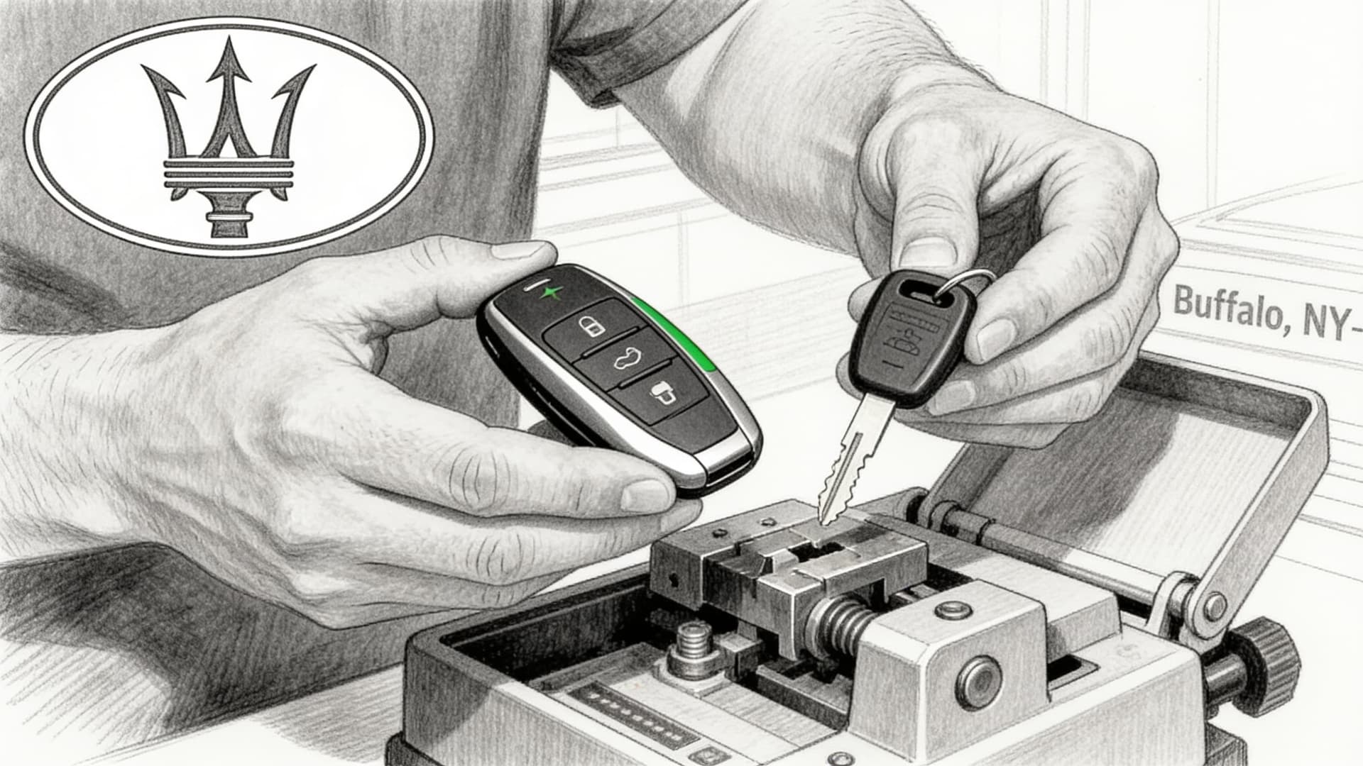 Maserati car key replacement by Defense Locksmith in Buffalo, NY