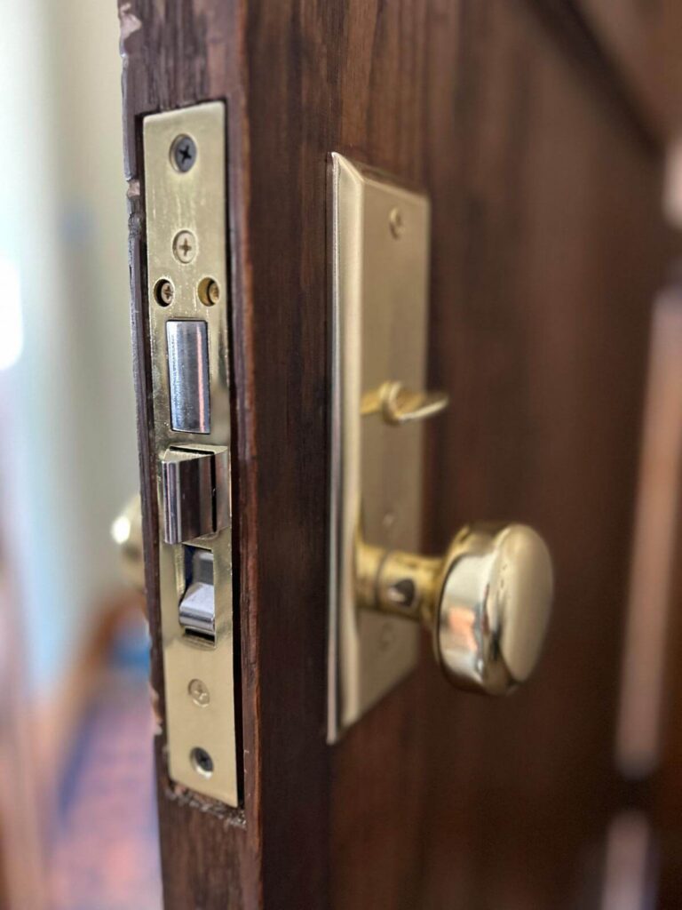 Defense Locksmith repairs internal mortise lock rekey