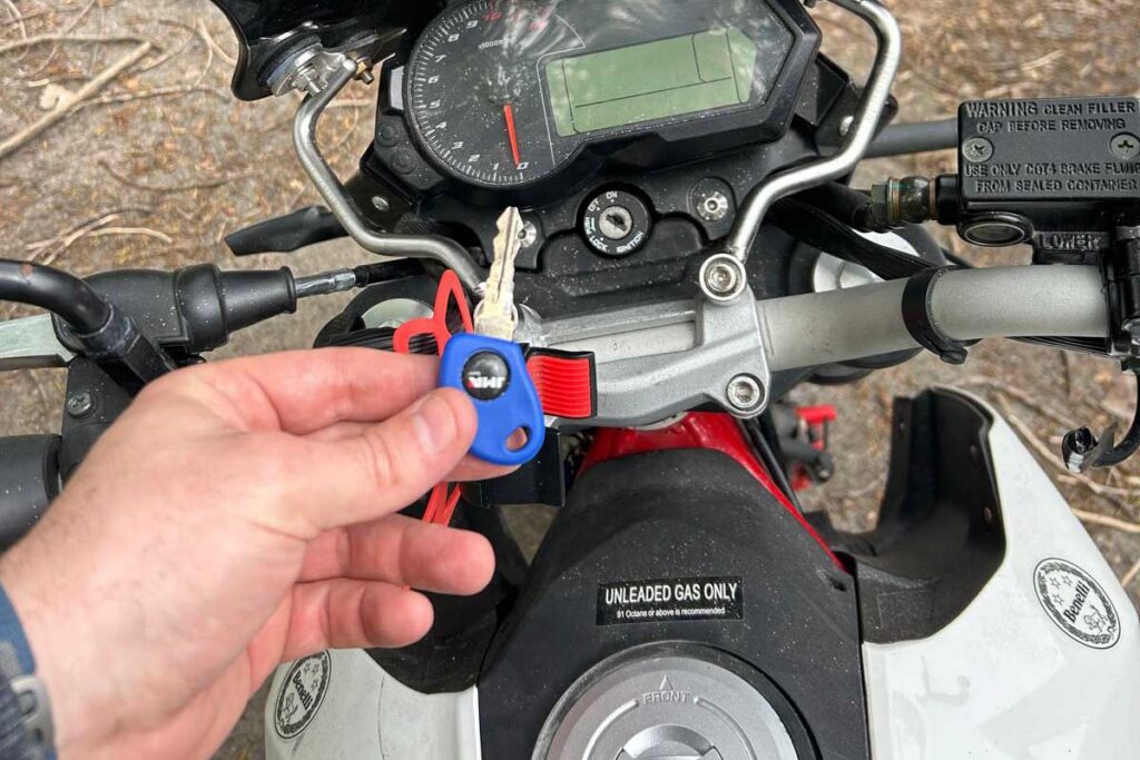 Motorcycle key fob remote during programming
