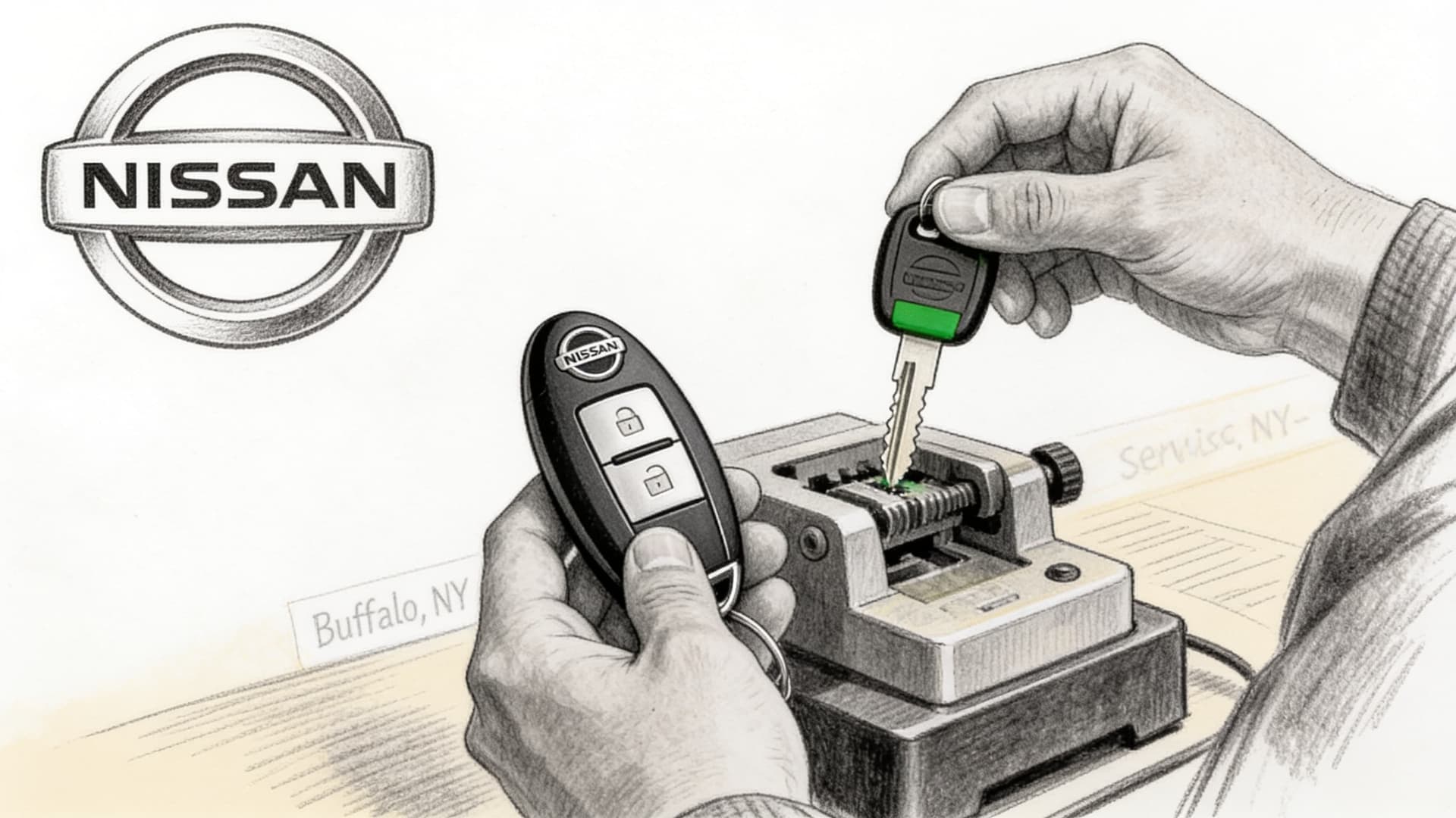Nissan car key replacement by Defense Locksmith in Buffalo, NY