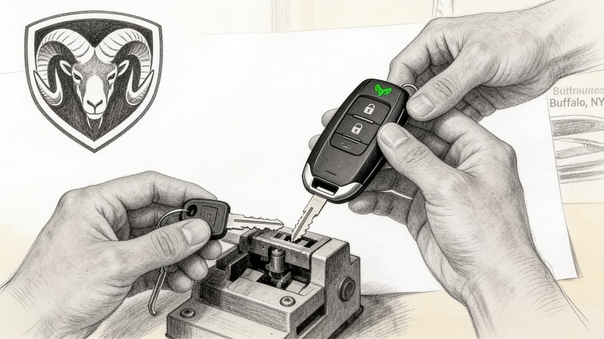 Ram car key replacement by Defense Locksmith in Buffalo, NY