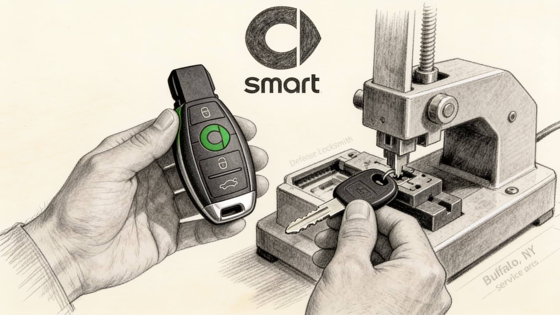 Smart car key replacement by Defense Locksmith in Buffalo, NY
