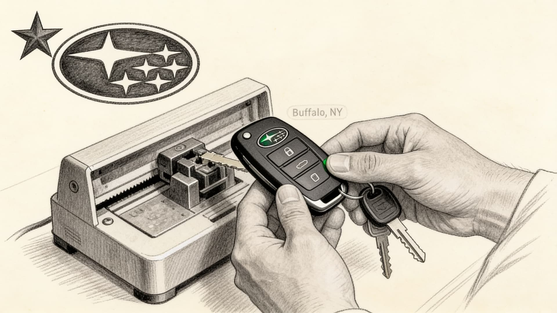 Subaru car key replacement by Defense Locksmith in Buffalo, NY