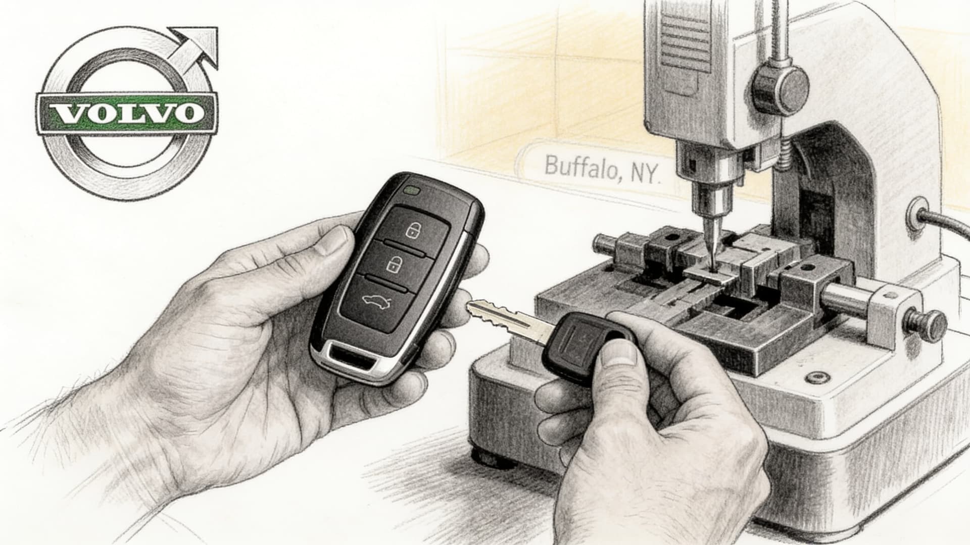 Volvo car key replacement by Defense Locksmith in Buffalo, NY
