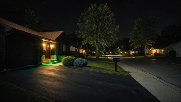 A quiet Buffalo suburban street at night with an empty driveway beside a lit home - Buffalo Metro Crime Watch, Defense Locksmith